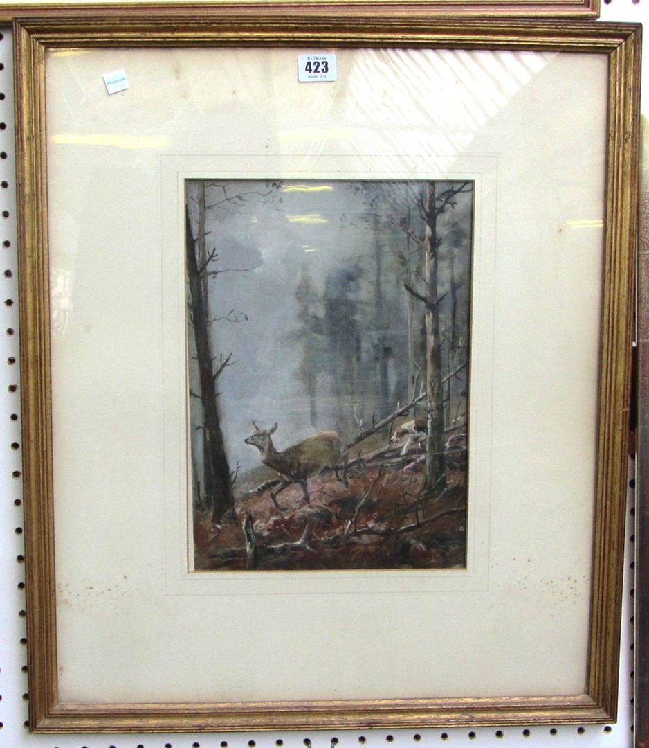 Appraisal: Lionel Edwards - Hount in pursuit of a deer gouache