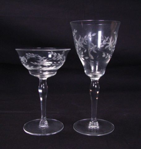 Appraisal: Set of Crystal Stemware wines amp desserts including nine inch