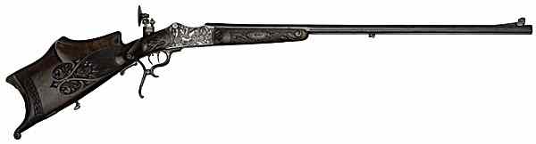 Appraisal: Schuetzen Rifle x octagonal and fluted barrel with matted top