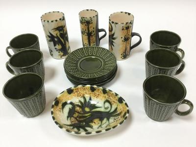 Appraisal: Celtic Pottery Newlyn Cornwall a small group of Phoenix pattern