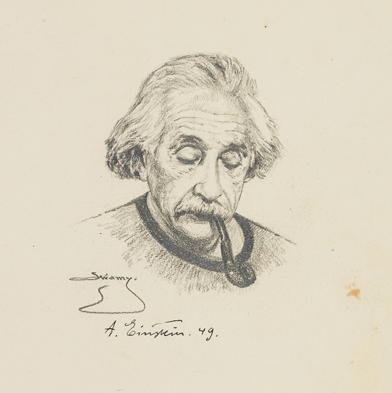 Appraisal: EINSTEIN ALBERT Signature and date A Einstein on a portrait