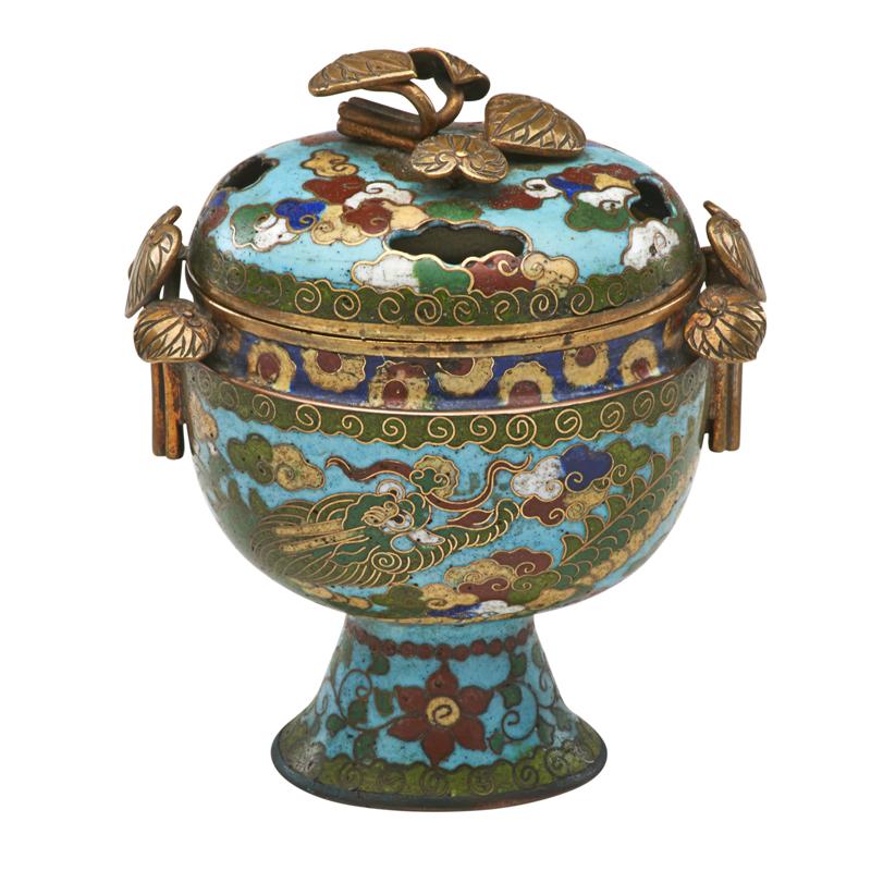 Appraisal: CHINESE CLOISONNE CENSER Condition Report