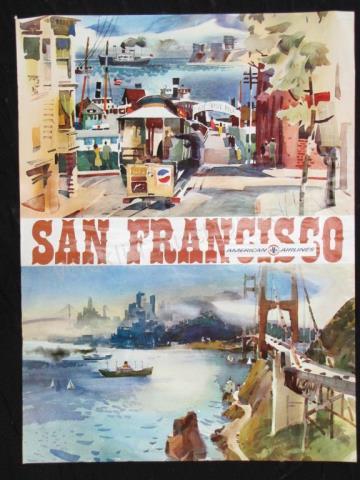 Appraisal: A vintage s American Airlines travel poster San Francisco depicting