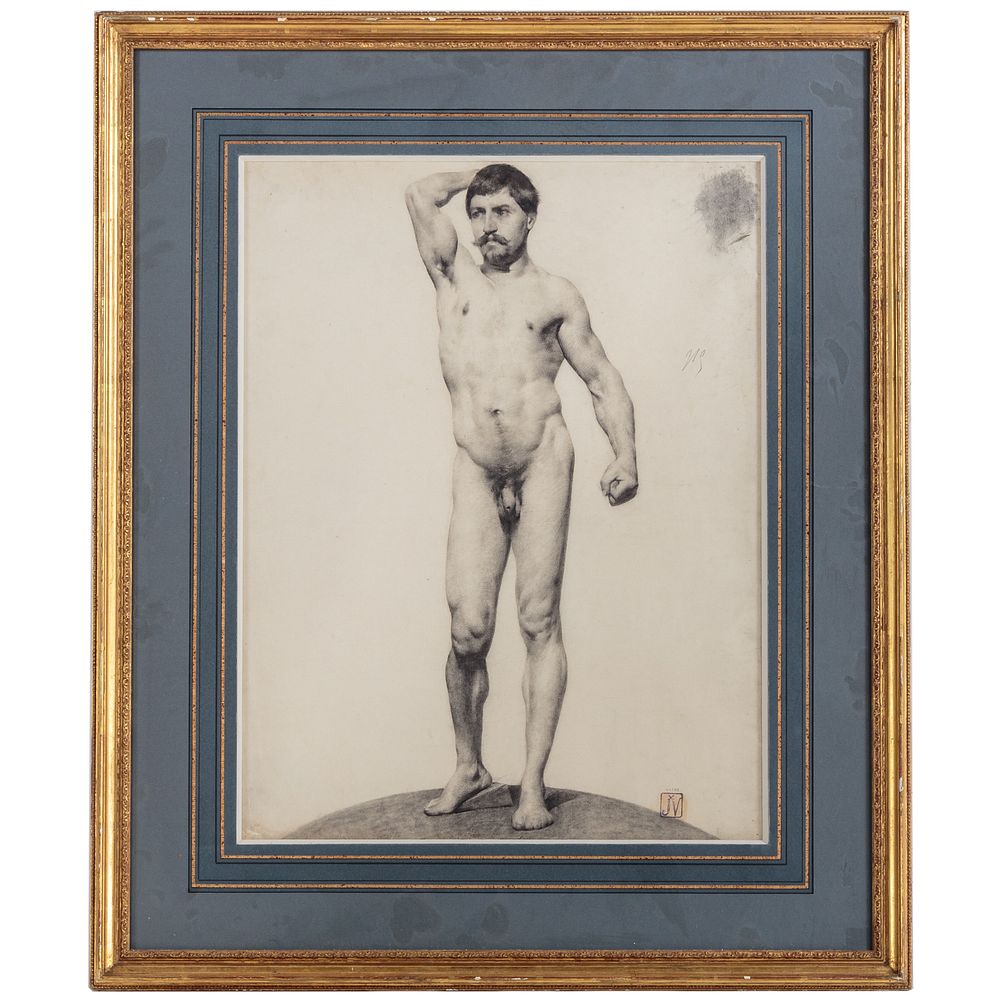 Appraisal: th c Artist Unknown Study of a Male Nude Black