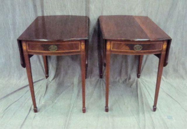 Appraisal: Pair of Inlaid Pembroke Tables From a New Rochelle estate