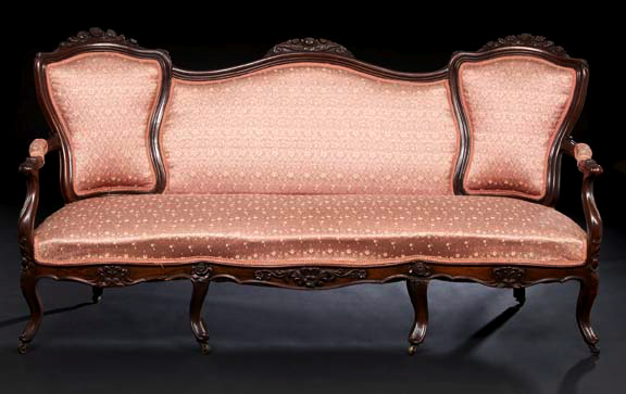 Appraisal: American Rococo Revival Rosewood Sofa third quarter th century the