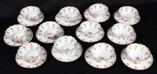 Appraisal: lot of Dresden polychrome decorated pot de creme bowls with