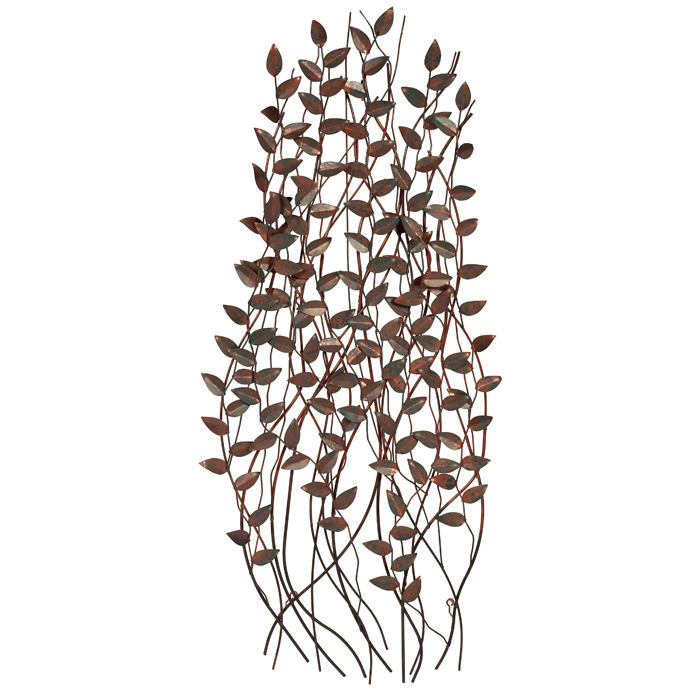 Appraisal: C Jere wall sculpture curved branches with leaves green finish