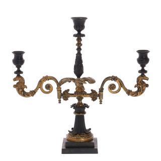 Appraisal: American Classical bronze eagle candelabrum American Classical bronze eagle candelabrum