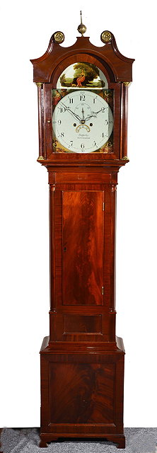 Appraisal: A mahogany eight day longcase clockthe arched painted dial with