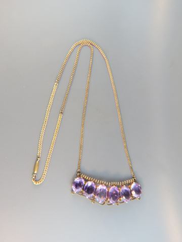 Appraisal: Amethyst Necklace six rich oval gems totaling over carats long