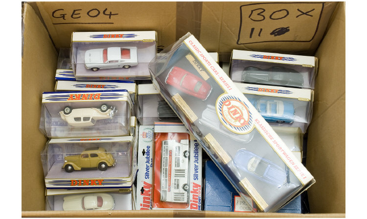 Appraisal: Large Box of Dinky Cars All boxed and all in