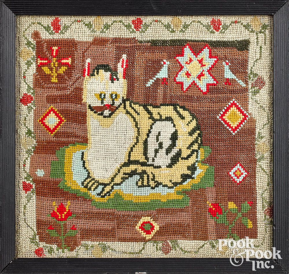 Appraisal: Needlework cat th c x Needlework cat th c x