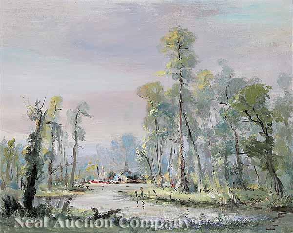 Appraisal: Charles Henry Reinike American Louisiana - Camp Louisiana Bayou oil