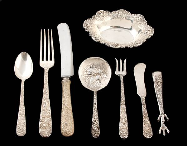 Appraisal: A sterling flatware set with wooden caseS Kirk amp Son