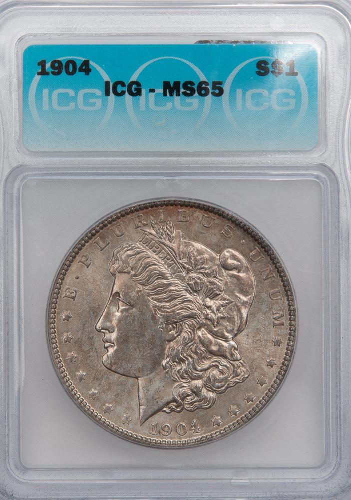 Appraisal: MORGAN SILVER DOLLAR ICG MS A Philadelphia Morgan silver dollar