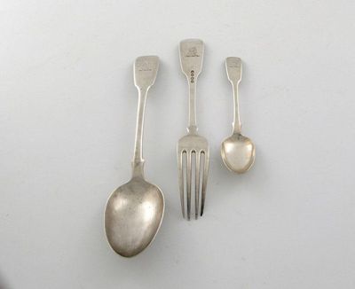 Appraisal: A quantity of George III Victorian Fiddle pattern flatware including