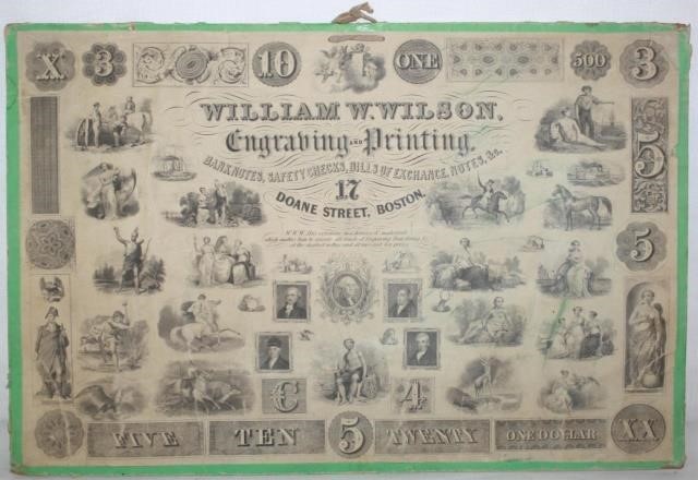 Appraisal: - UNDATED BANK NOTE CO PROOF SAMPLESHEET FOR WILLIAM W