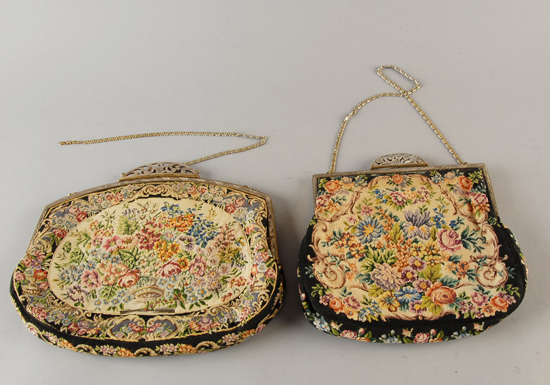 Appraisal: Two Ladies Petit Point Purses one slightly smaller both with