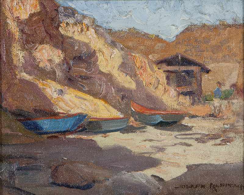 Appraisal: 'Fishing Boats'' likely Laguna Cove oil on canvas laid to