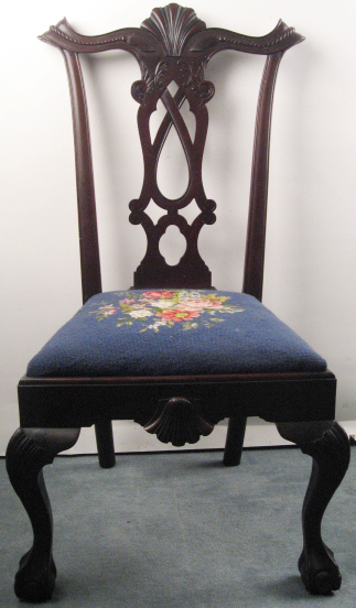 Appraisal: A Georgian Revival Side Chair having a rope and shell