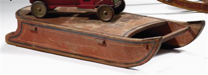 Appraisal: Painted and decorated child's sled late th century The red