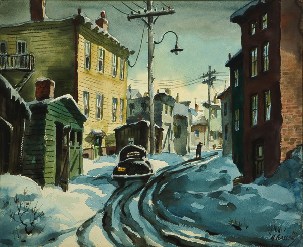 Appraisal: GASSER HENRY American - ''Newark in Winter'' c watercolor x