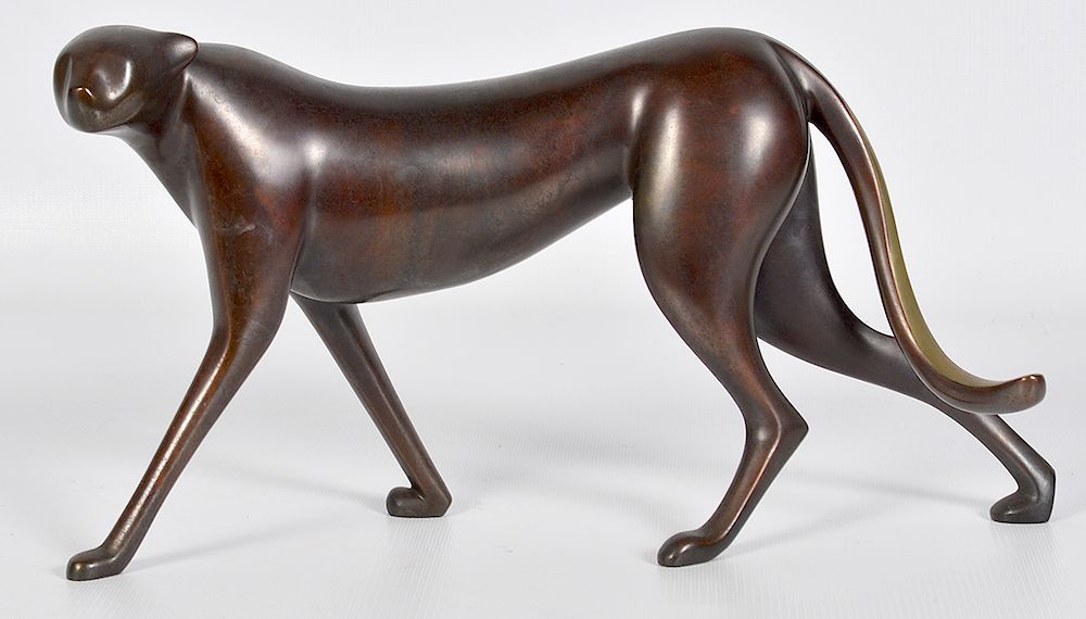 Appraisal: Loet Vanderveen th C Bronze Panther Loet Vanderveen Holland -