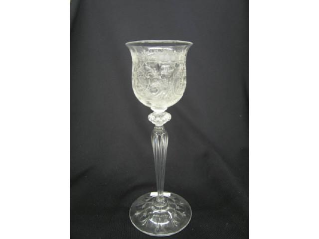 Appraisal: Steuben Cut Crystal Wine Goblet designed by Frederick Carder see