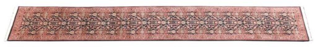 Appraisal: Hand-tied Indo-Tabriz runner approx ' l ' w