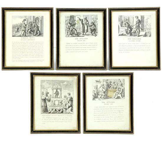 Appraisal: SET OF PRINTS OF AESOP'S FABLES Engravings on watermarked laid