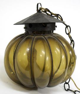 Appraisal: Murano Blown Out Glass Wrought Iron Lantern The fixture with