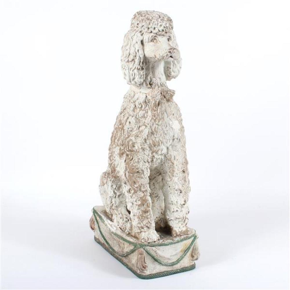 Appraisal: PAINTED DECORATIVE CERAMIC POODLE DOG STATUE Painted decorative ceramic poodle