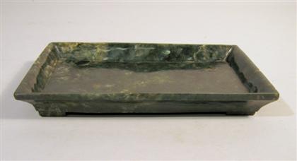 Appraisal: Chinese spinach jade tray qianlong mark late th century Of