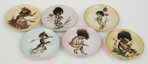 Appraisal: BROWNIE DOWNING New South Wales circa Six porcelain dishes each