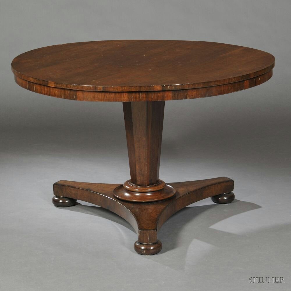 Appraisal: William IV Rosewood Center Table th century circular top raised