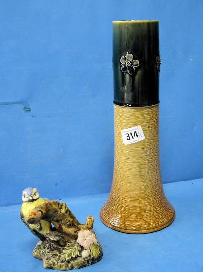 Appraisal: Royal Doulton Stoneware Vase and Blue Tit DA