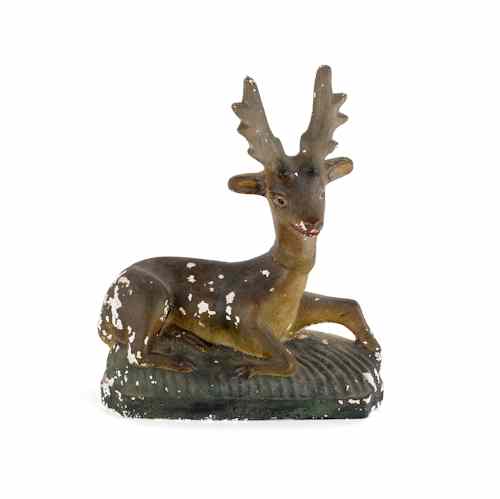 Appraisal: Chalkware recumbent stag th c h