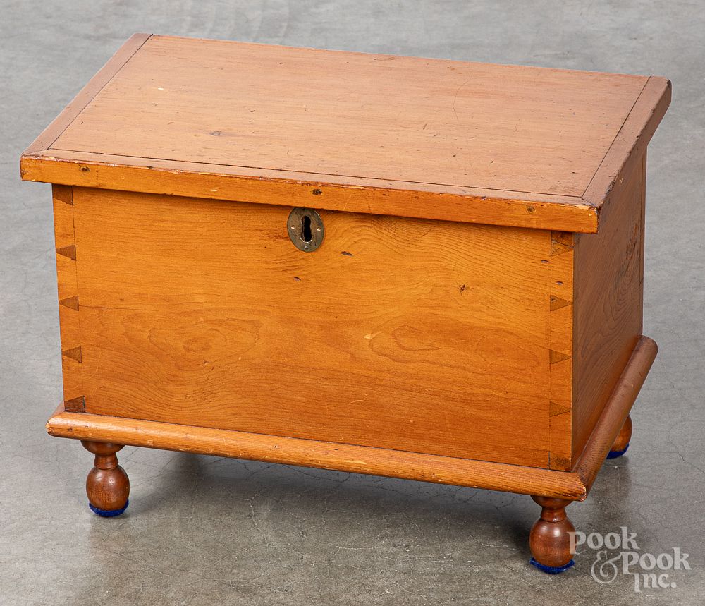 Appraisal: Child's pine blanket chest th c Child's pine blanket chest