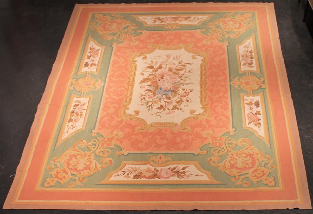 Appraisal: STARK AUBUSSON NEEDLEWORK RUG having a rose ground with central