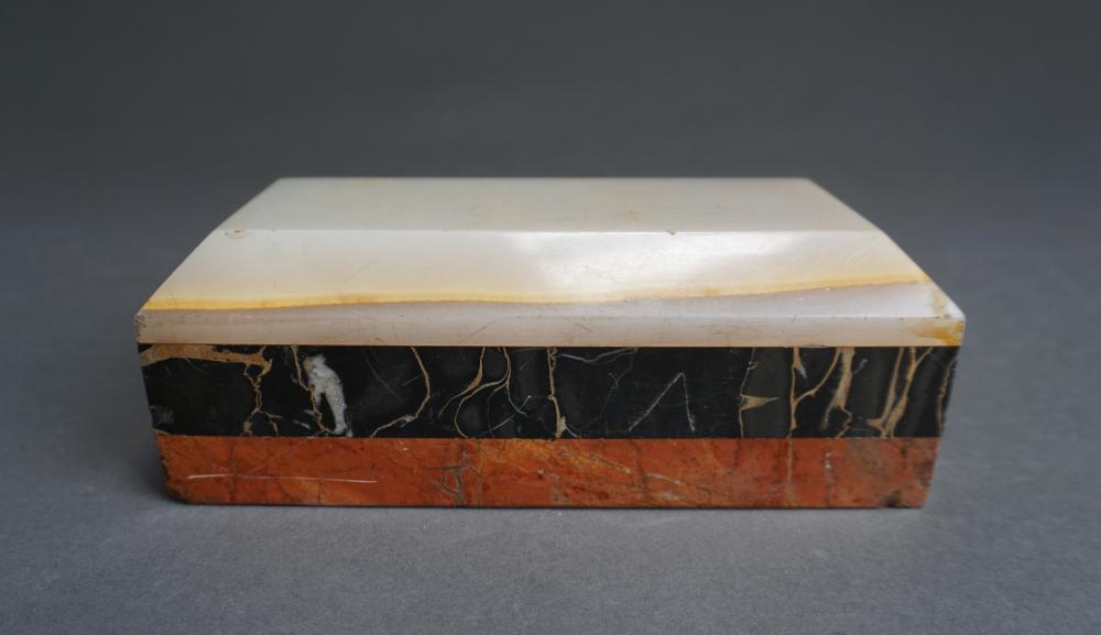 Appraisal: Marble and Onyx Brick-Form Doorstop x x in x x