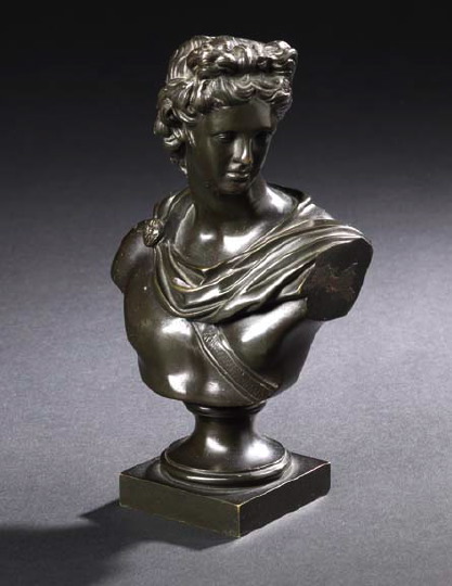 Appraisal: Good Italian Grand Tour Black-Patinated Bronze Tabletop Bust of the