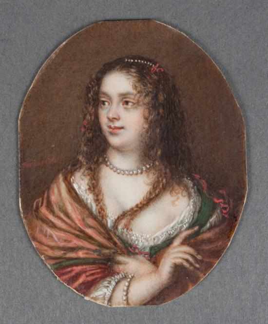 Appraisal: Continental School th century Oval portrait miniature of Queen Henrietta