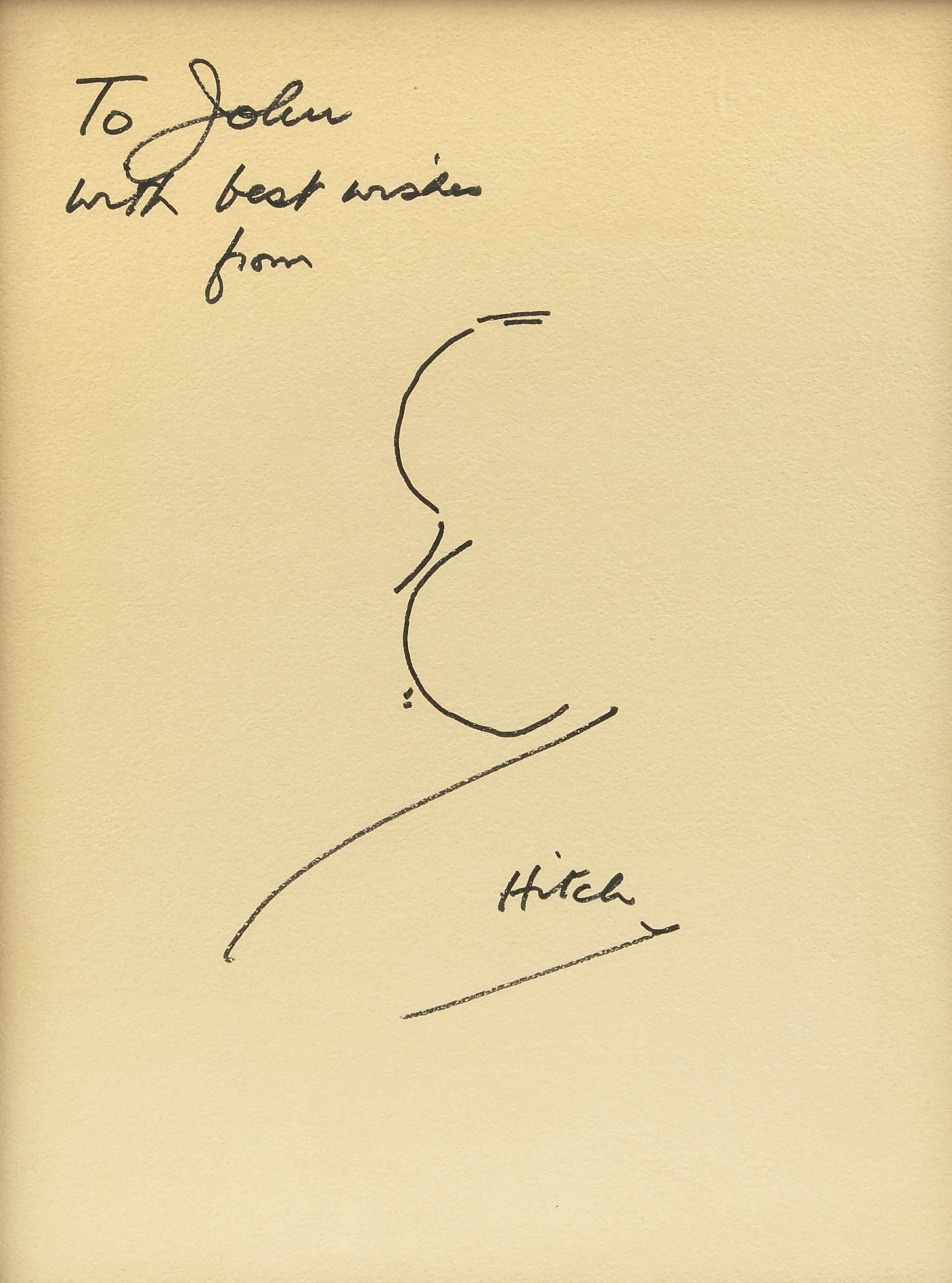 Appraisal: HITCHCOCK ALFRED - Original Sketch Signed ''Hitch'' and Inscribed by