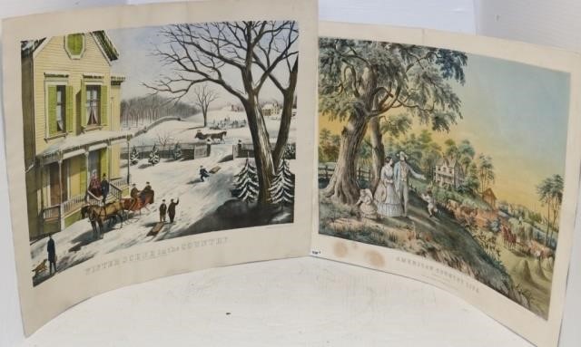 Appraisal: TWO TH C COLORED LITHOGRAPHS TO INCLUDE FIRST IS AMERICAN