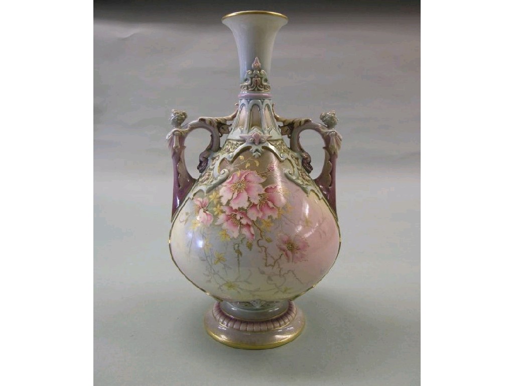 Appraisal: A large Royal Worcester 'Prismatic' porcelain vase bulbous shape with