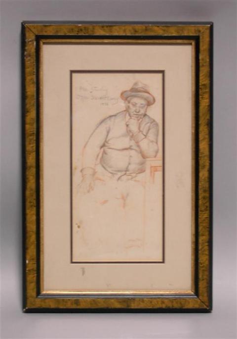 Appraisal: JOHN STEUART CURRY AMERICAN - MR STANLEY Sepia and pencil