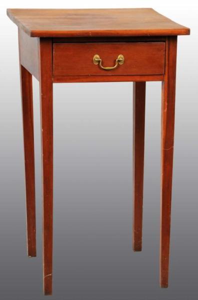 Appraisal: Wooden Primitive -Drawer Night Stand Description Cherry wood Drawer is