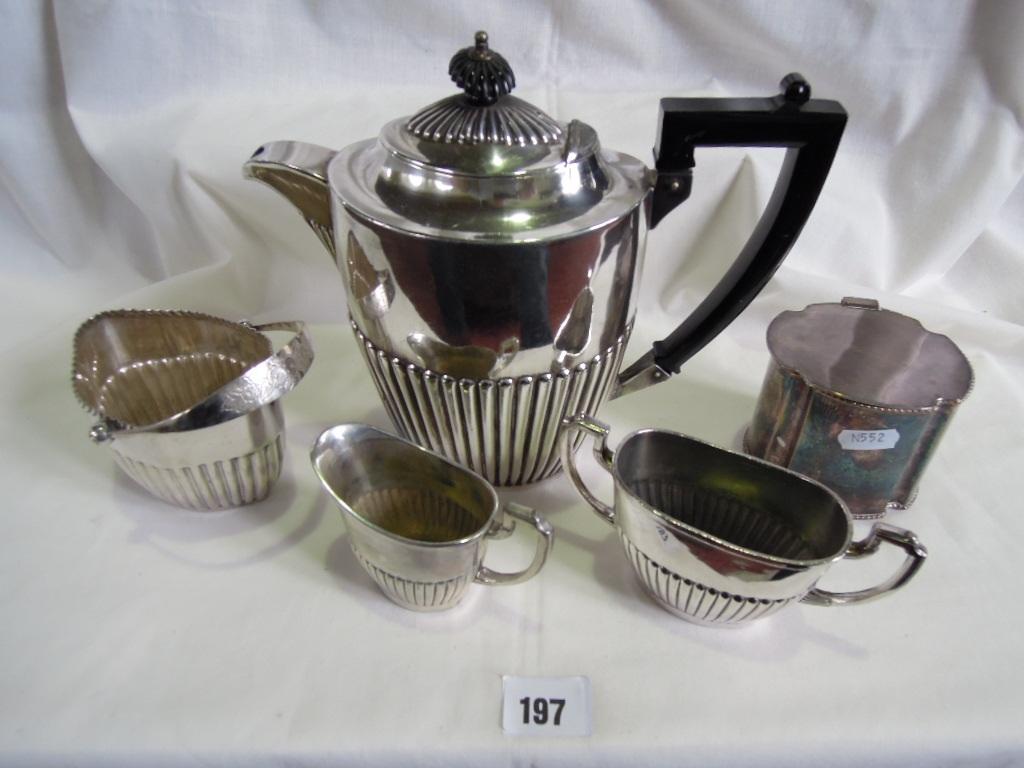 Appraisal: A collection of silver plated wares including a Walker Hall