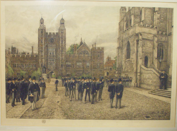 Appraisal: Tom L N Henry - Coloured engraving of the courtyard